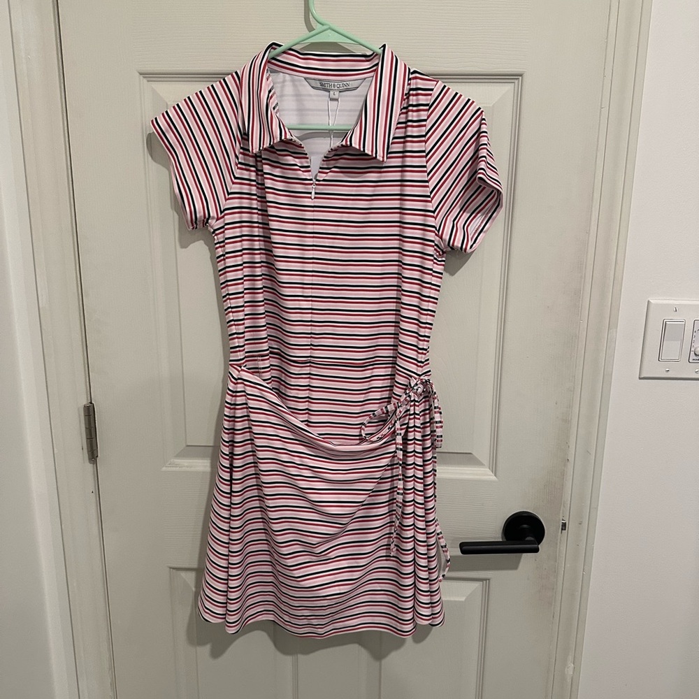 Smith & Quinn Striped Pink and White Mini Athletic “The Ivy” Dress
